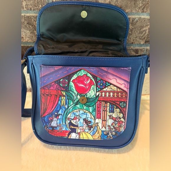 Disney Beauty and the Beast Stained Glass Crossbody Bag - Blue - Picture 2 of 5